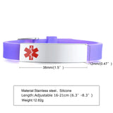 Medical Alert ID Bracelet, Personalized Silicone Bangle