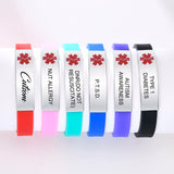 Medical Alert ID Bracelet, Personalized Silicone Bangle