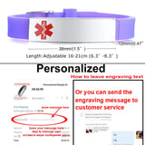 Medical Alert ID Bracelet, Personalized Silicone Bangle