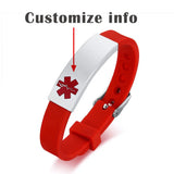 Medical Alert ID Bracelet, Personalized Silicone Bangle