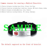 Engrave Medical Alert ID Bracelet DIABETES BLOOD ALLERGY ALZHEjson's