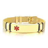 Engraved Medical Alert ID Bracelet for Men Women - Diabetes Stainless Steel