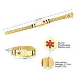 Engraved Medical Alert ID Bracelet for Men Women - Diabetes Stainless Steel