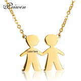Engraving Name Boy Girl Pendant Necklace Stainless Steel