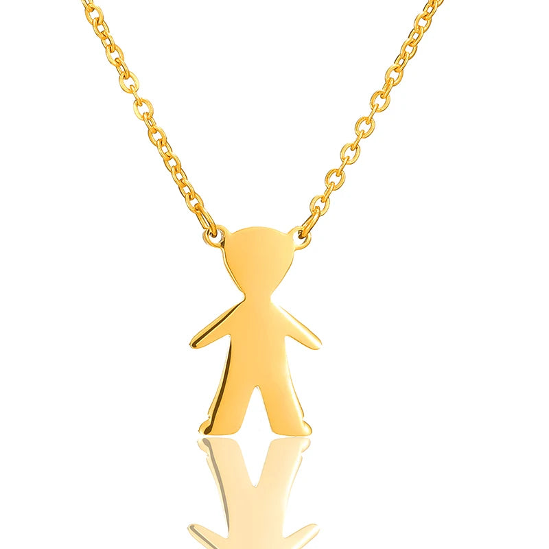 Engraving Name Boy Girl Pendant Necklace Stainless Steel