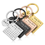 Custom Calendar Keychain with Name & Heart Date
