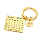 Custom Calendar Keychain with Name & Heart Date