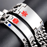Stainless Steel Medical Alert ID Bracelet - Type 1 Diabetes