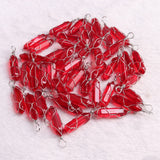 24Pcs Glass Bullet Pendant Wrap Healing Reiki Necklace