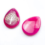 Natural Stone Jade Water Drop Pendant Unisex Tree of Life Healing Jewelry