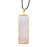 Natural Stone Rectangular Moroccan Plaster Pendant Necklace