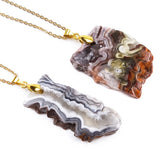 3Pcs Natural Stone Agates Pendant Healing Chakra Men Women
