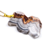 3Pcs Natural Stone Agates Pendant Healing Chakra Men Women
