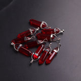 50Pcs/Lot Random Glass Hexagonal Pointed Healing Reiki Pendulum Necklace