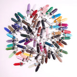 50Pcs/Lot Random Glass Hexagonal Pointed Healing Reiki Pendulum Necklace