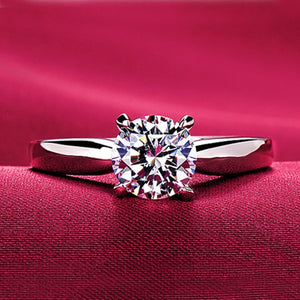 Tibetan Silver CZ Zircon Stone Ring Women Engagement Wedding Band