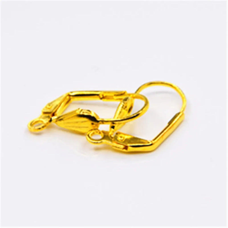 Good 200X Yellow Plated Hook Earrings Lever Back Accessory FJ-01