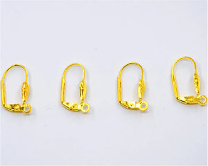 Good 200X Yellow Plated Hook Earrings Lever Back Accessory FJ-01