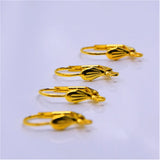 Good 200X Yellow Plated Hook Earrings Lever Back Accessory FJ-01