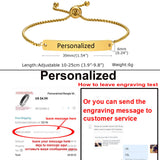 Personalized ID Bracelet Women, Engraved Name Stainless Steel Couples Gift