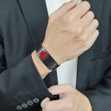 Customized Stainless Steel Men Medical Alert ID Bracelets 10/16 MM