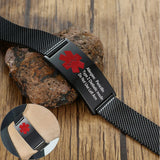 Customized Stainless Steel Men Medical Alert ID Bracelets 10/16 MM