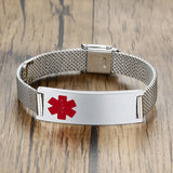 Customized Stainless Steel Men Medical Alert ID Bracelets 10/16 MM