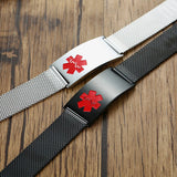 Customized Stainless Steel Men Medical Alert ID Bracelets 10/16 MM