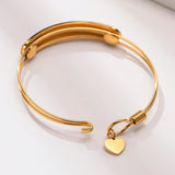 Women Medical Alert ID Bangle Bracelet Stainless Steel ICE Engrave