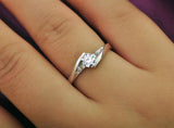 Tibetan Silver Zircon Crystal Ring for Women LR036