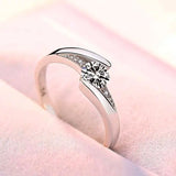 Tibetan Silver Zircon Crystal Ring for Women LR036