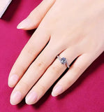 Real Tibetan Silver Ring Flash Rhinestone Zirconia Women Wedding Band