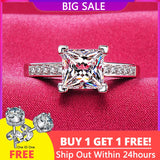 Square Crystal Zircon Rings Wedding Band Lady Accessories