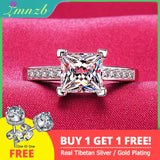 Square Crystal Zircon Rings Wedding Band Lady Accessories