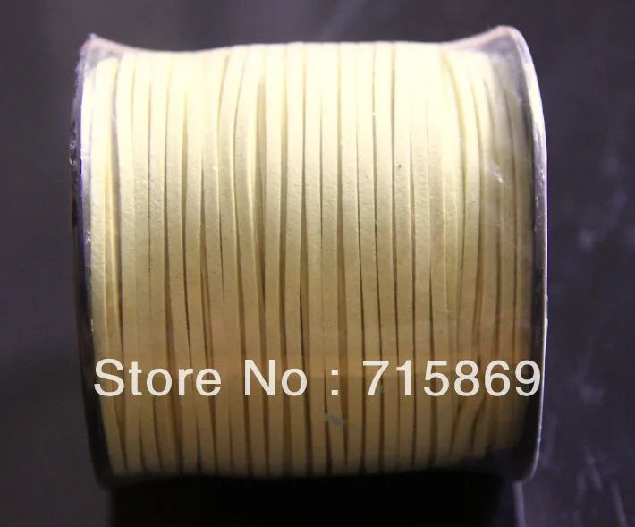100Yd Yellow Faux Suede Leather Cord 3mmx1.5mm for Jewelry Making