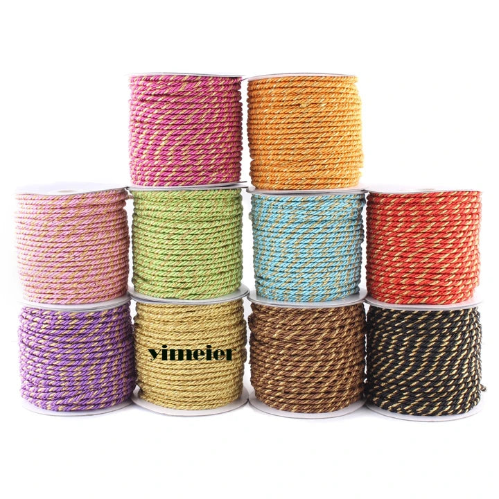 3mm Double Satin Twisted Cord 35m Roll - Wrapped Thread Rope Cord