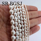 Baroque Olivary Rice Freshwater Pearl Beads Strand 14inch