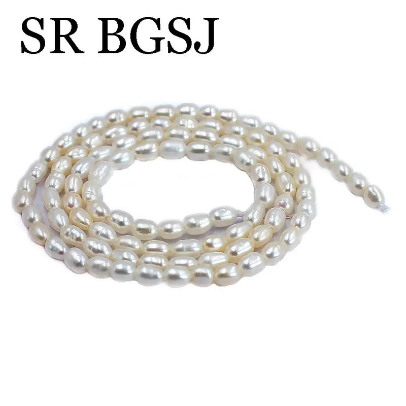 Baroque Olivary Rice Freshwater Pearl Beads Strand 14inch