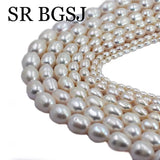 Baroque Olivary Rice Freshwater Pearl Beads Strand 14inch