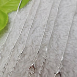 50 Silver Plated Copper Snake Necklace Chains 460x1mm