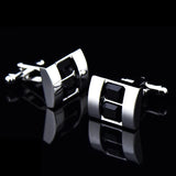 Agate Men's Shirt Cufflinks - Copper Enamel Functional Jewelry