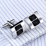 Agate Men's Shirt Cufflinks - Copper Enamel Functional Jewelry