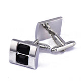 Agate Men's Shirt Cufflinks - Copper Enamel Functional Jewelry