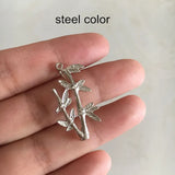 10 pcs Brass Casting Crafts Bamboo Pendant DIY Jewelry Charms