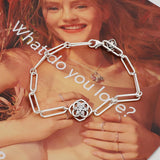 925 Silver Rose Petals Link Bracelet DIY Woman Jewelry