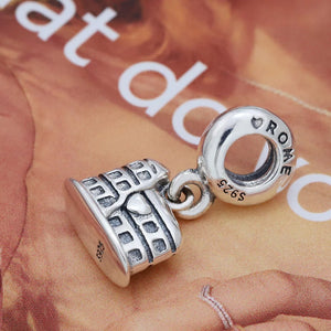925 Silver Colosseum Charm for DIY European Bracelet
