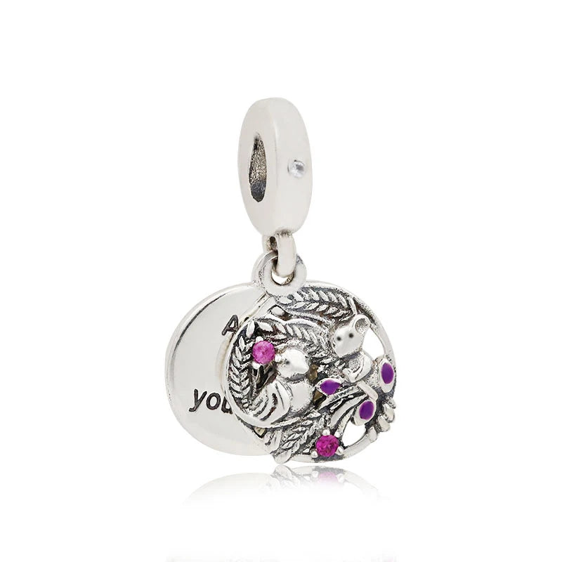 925 Silver Love Lock Unicorn Charm DIY Bracelet Accessory Gift