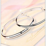 Adjustable 999 Silver Bracelet Bangle Women Jewelry Gift