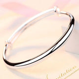 Adjustable 999 Silver Bracelet Bangle Women Jewelry Gift