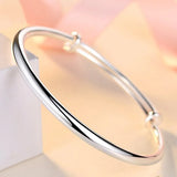 Adjustable 999 Silver Bracelet Bangle Women Jewelry Gift